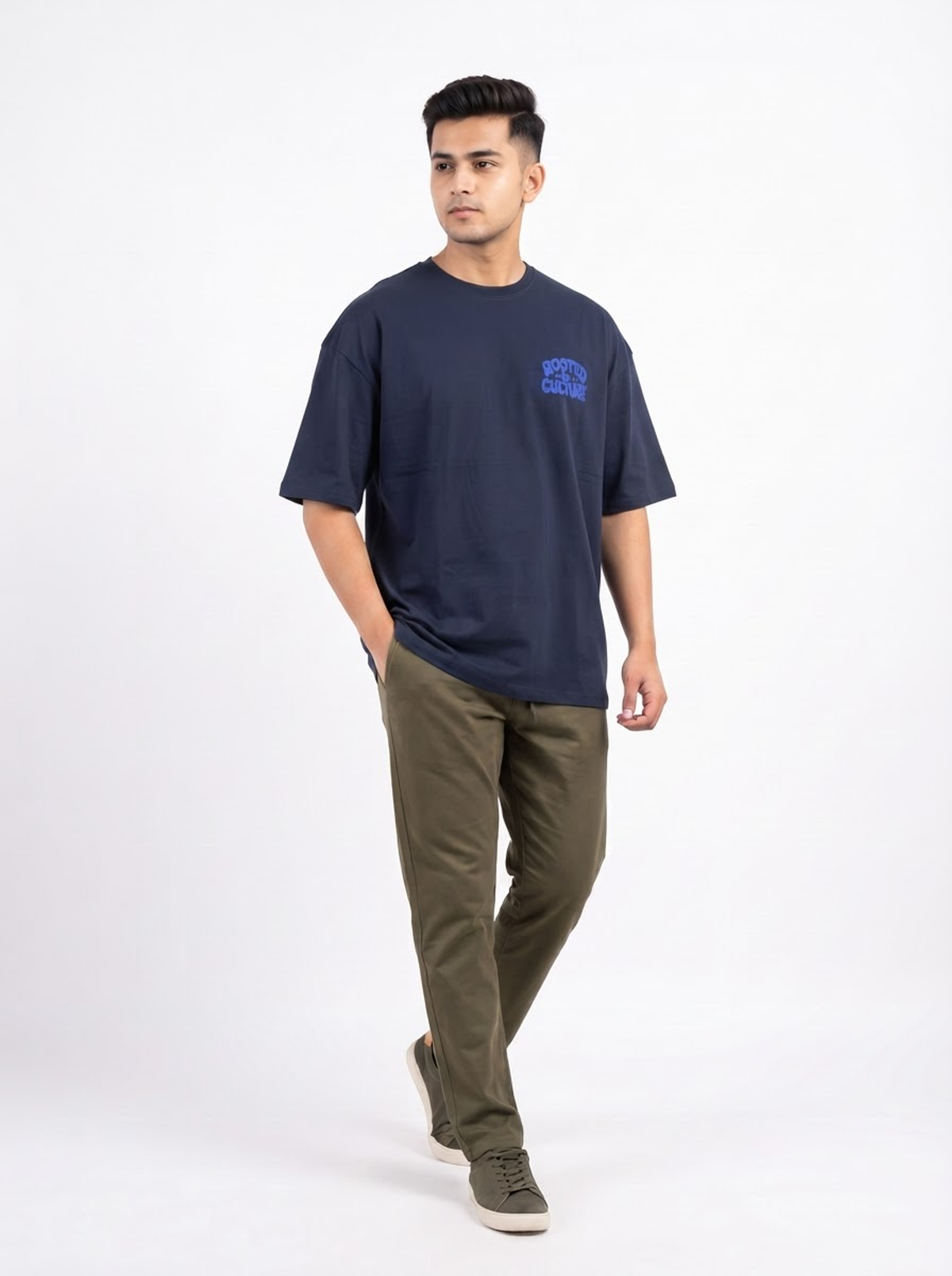Navy Blue: Rooted In Culture Oversized T-shirt