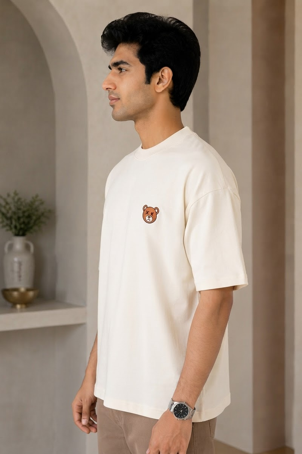Off White-Teddy Club Oversized T-shirt