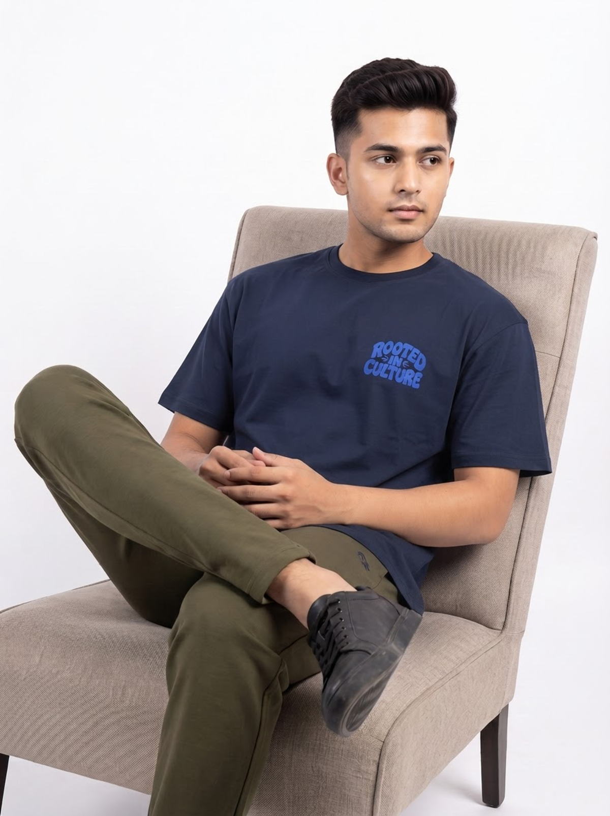 Navy Blue: Rooted In Culture Oversized T-shirt