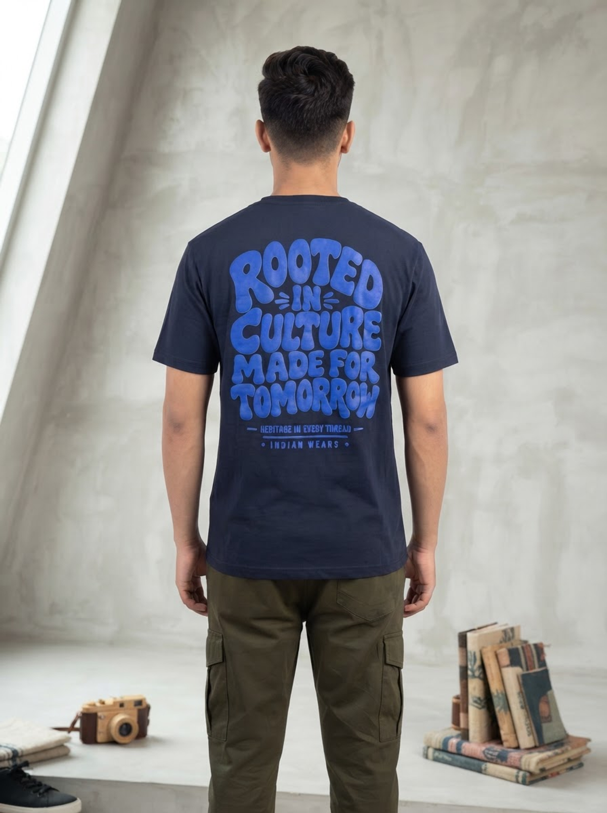 Navy Blue: Rooted In Culture Oversized T-shirt