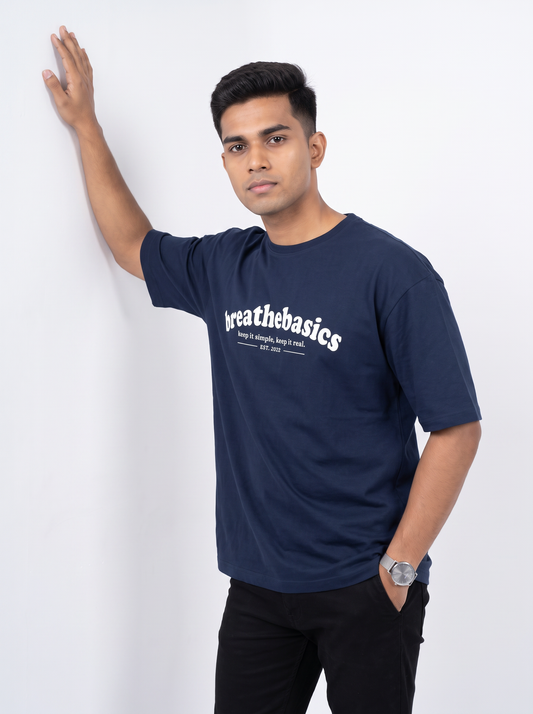 Navy Blue: Signature Oversized T-shirt