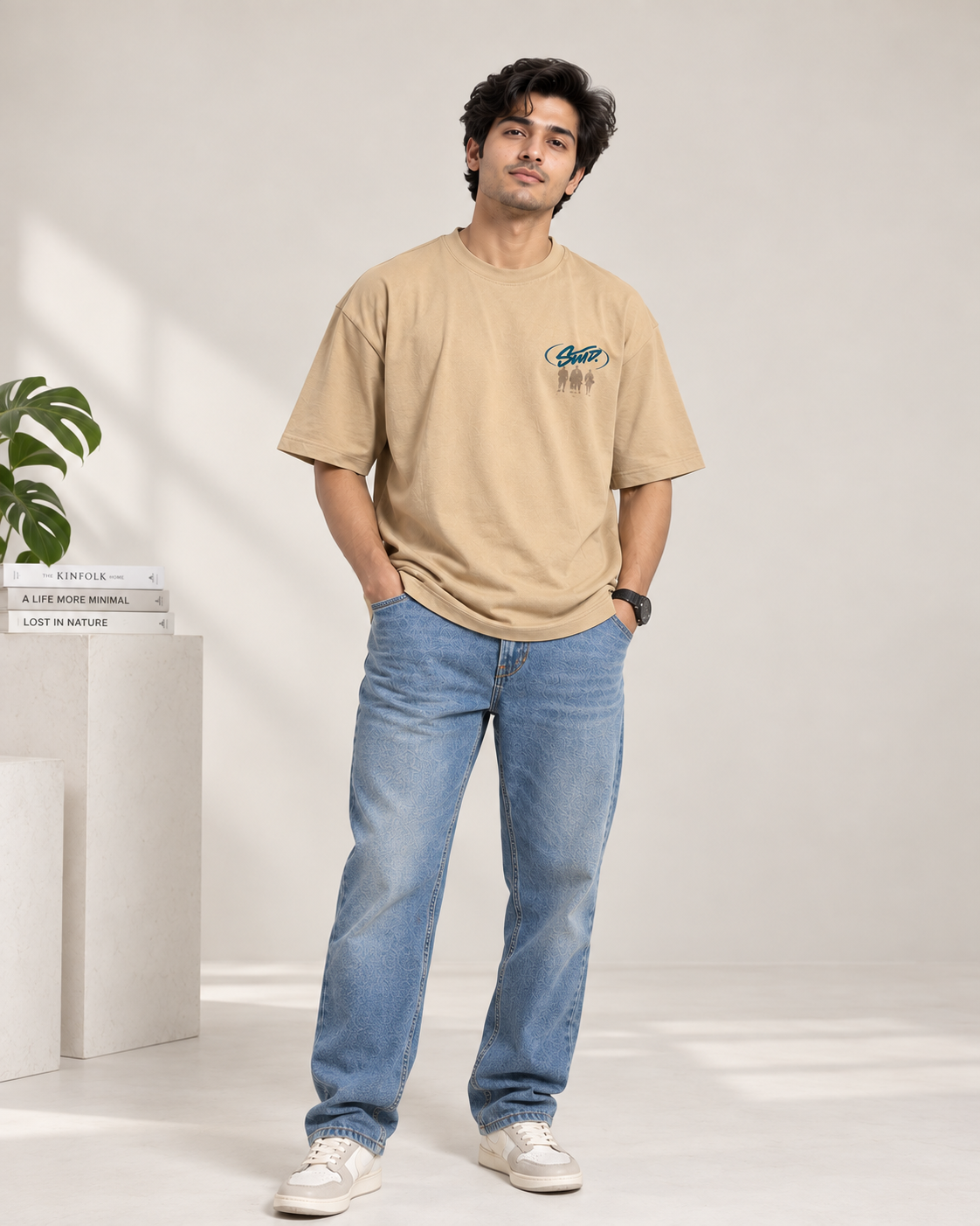 Beige: Quiet Statement Oversized T-shirt