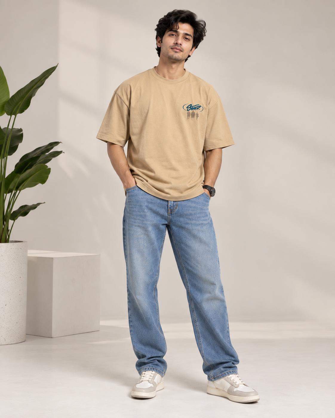 Beige: Quiet Statement Oversized T-shirt